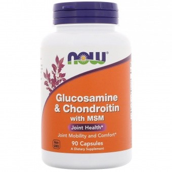 NOW NOW Glucosamine & Chondroitin with MSM, 90 капс. 